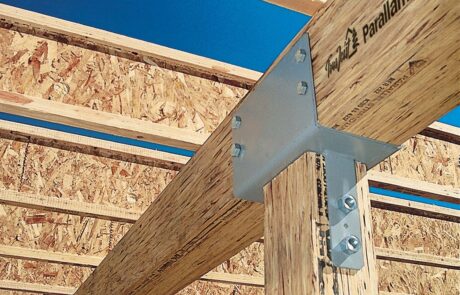 Outer structure of building displaying Parallam PSL Beams from Weekes Forest Products