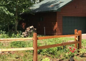 Cedar split rail fencing