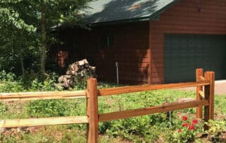 Cedar split rail fencing