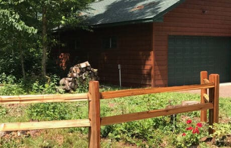 Cedar split rail fencing