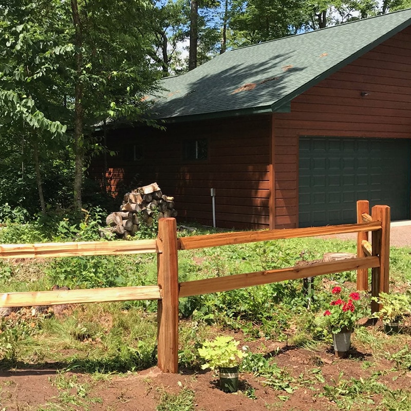 Cedar split rail fencing