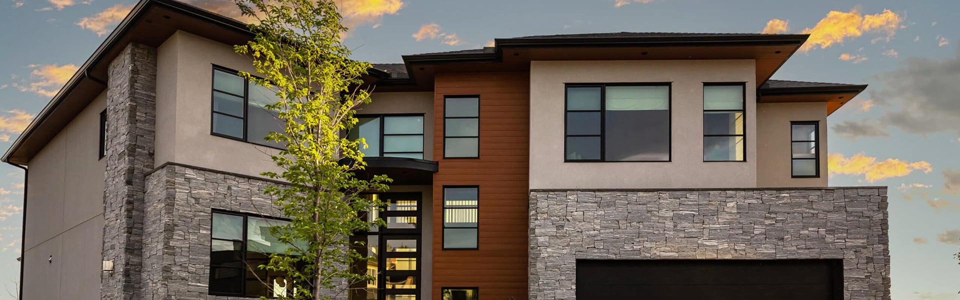 Exterior home view of wood panelling and building materials from Weekes Forest Products