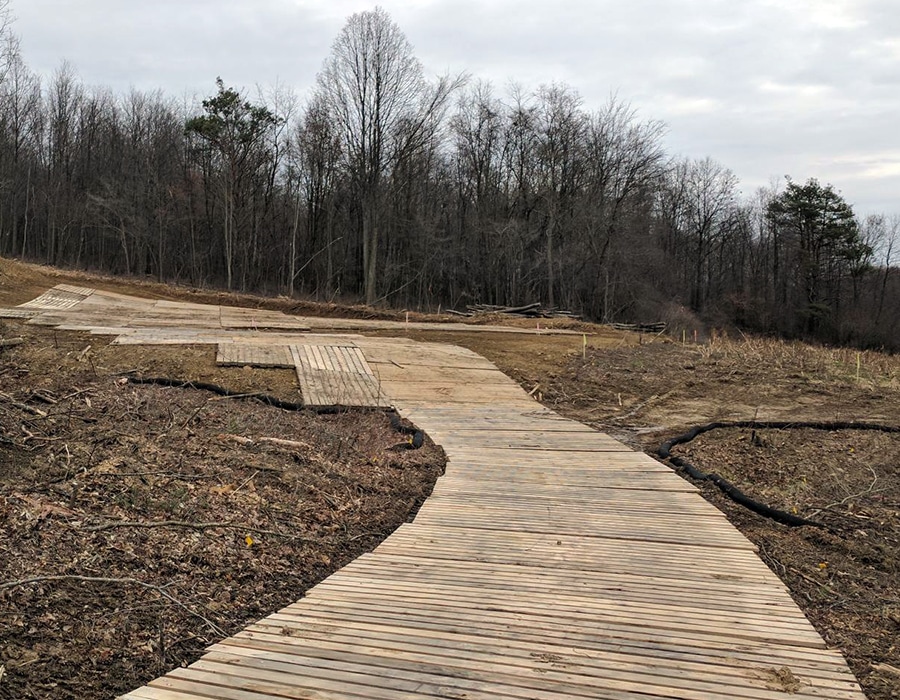 Matting Access Row and pathway laid out in Ohio