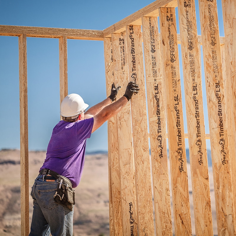 TimberStrand LSL wall framing solution.